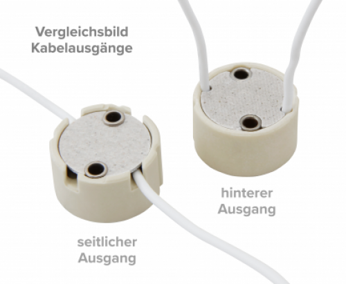 10 x Keramik Leuchtmittelfassung GU10 , seitlicher Kabelausgang,