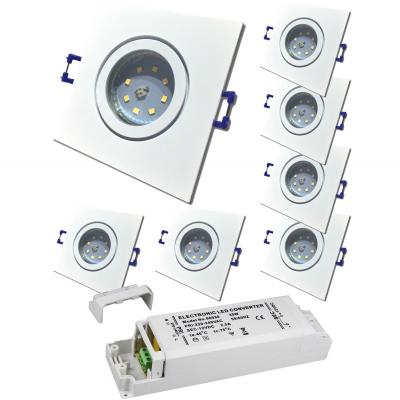 12Volt | SMD LED Bad Einbauleuchten IP44 | 3Watt | LED Trafo dabei