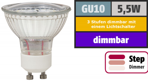 SMD LED Leuchtmittel 230Volt - 5Watt - Step dimmbar - Warmweiss