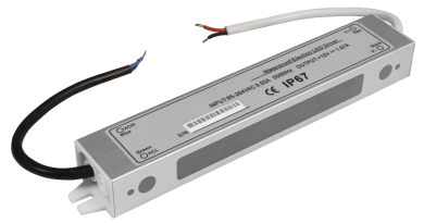 Elektronischer LED Trafo 1 -> 20Watt für LED Lampen oder Stripes. IP67 Spritzwasser geschützt.