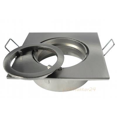 LED Einbaurahmen Dario Edelstahl | Schwenkbar | GU10 & MR16 Fassung | 230V & 12V