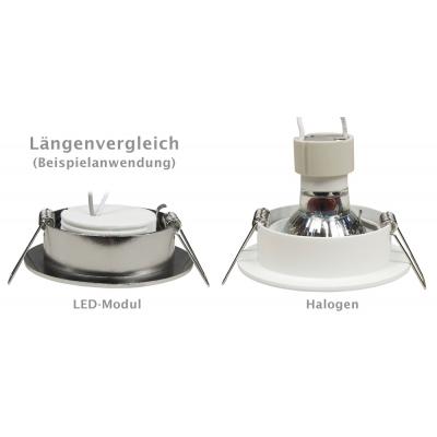 LED Einbaustrahler Tom | Flach | 230V | 5W | ET-28mm | Edelstahl gebürstet | STEP DIMMBAR