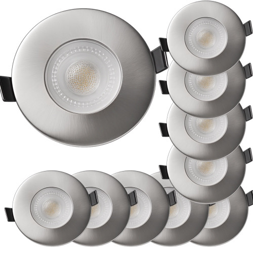 10er Set LED-Einbauleuchte IP65 – 4,9W, 500 Lumen | Ideal für Bad & Feuchträume