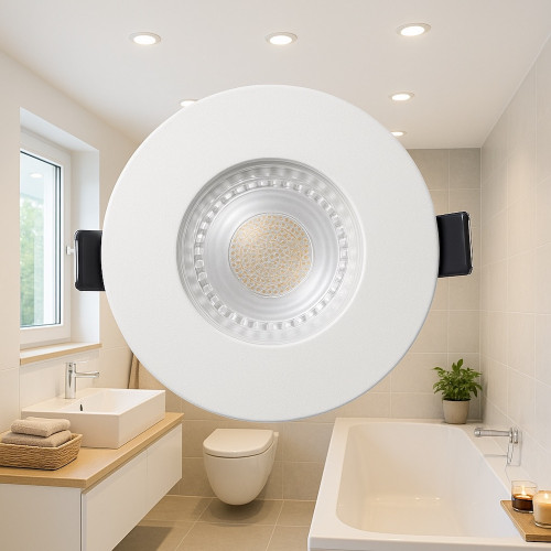 10er Set LED-Einbauleuchte IP65 – 4,9W, 500 Lumen | Ideal für Bad & Feuchträume