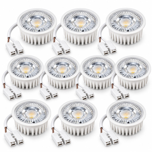 10er Set MCOB LED-Modul, 5Watt, 400 Lumen, 230Volt, 50 x 25mm, Warmweiss 3000Kelvin