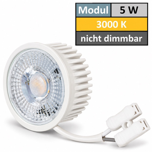 10er Set MCOB LED-Modul, 5Watt, 400 Lumen, 230Volt, 50 x 25mm, Warmweiss 3000Kelvin
