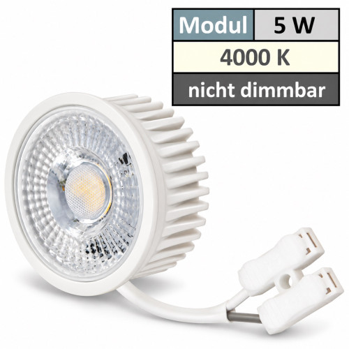10er Set MCOB LED-Modul, 5Watt, 400 Lumen, 230Volt, 50 x 25mm, Neutralweiss, 4000Kelvin