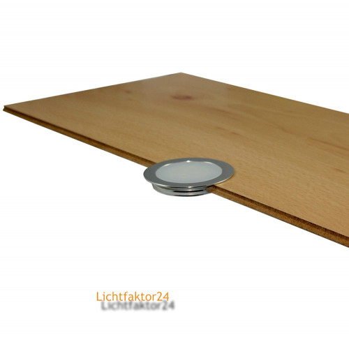 10er Set SMD Bodeneinbauspots 12Volt + 2 x LED Rundtrafo. Für Laminat, Parkett, Fliesen usw. Begehbar - IP67. Abwaschbar.