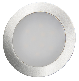 2 x SMD Bodeneinbauspots 12Volt + Rundtrafo. Für Laminat, Parkett, Fliesen usw. Begehbar - IP67. Abwaschbar.