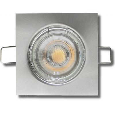MCOB LED Einbaustrahler Tom / 230V / 7Watt / Eckig / Silber / Weiss