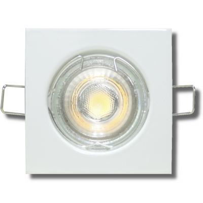 MCOB LED Einbaustrahler Tom / 230V / 7Watt / Eckig / Silber / Weiss