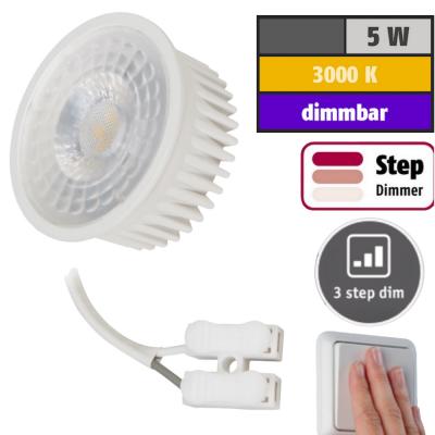 Flacher 5W LED Bad Einbaustrahler Marin 230Volt / IP44 / LED Modul / STEP DIMMBAR