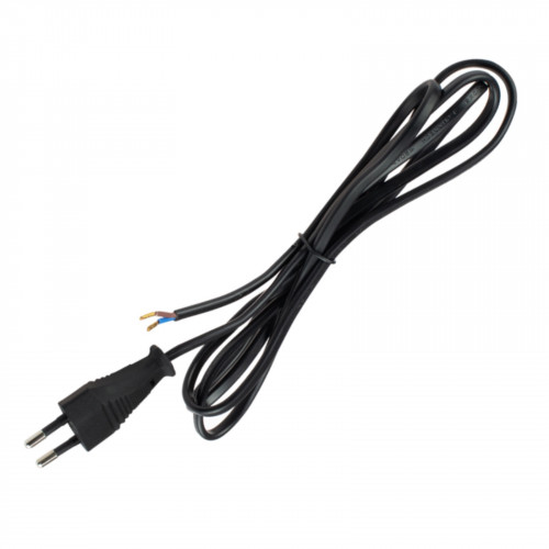 230Volt Zuleitung mit Netzstecker - 1.5m - Schwarz - 2 x 0,75 mm2 - H03 VVh2-F mit Schnurschalter