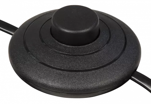 230Volt Zuleitung mit Eurostecker - 1.5m - Schwarz - 2 x 0,75 mm2 - H03 VVh2-F mit Trittschalter