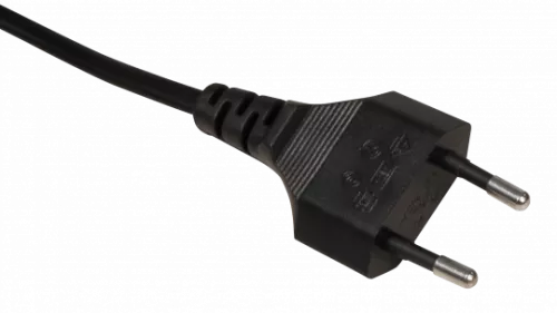 230Volt Zuleitung mit Eurostecker - 1.5m - Schwarz - 2 x 0,75 mm2 - H03 VVh2-F mit Trittschalter