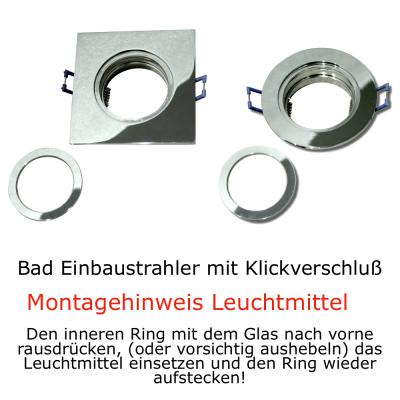 3er Set = 12Volt Bad Einbaustrahler Marin | IP44 | 3W | MCOB LED | inklusive LED Trafo 12Watt