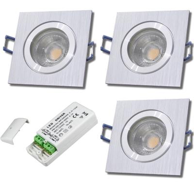3er Set = 12Volt Bad Einbaustrahler Marin | IP44 | 3W | MCOB LED | inklusive LED Trafo 12Watt