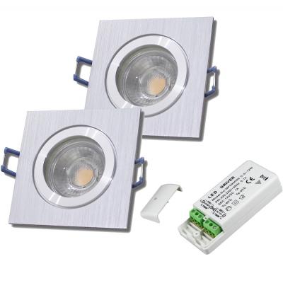 2er Set = 12Volt Bad Einbaustrahler Marin | IP44 | 3W | MCOB LED | inklusive LED Trafo 12Watt