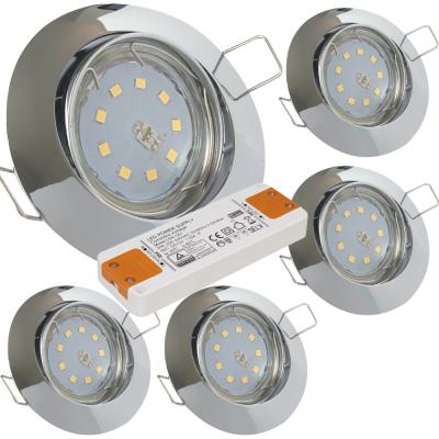 12Volt LED Einbaustrahler Jan | 5Watt | Gu5.3 Sockel | MR16 Fassung | Mit LED Transformator