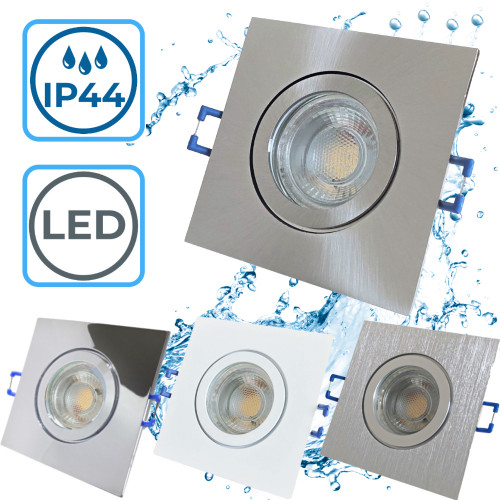 4er Set = 12Volt Bad Einbaustrahler Marin | IP44 | 3W | MCOB LED | inklusive LED Trafo 15Watt