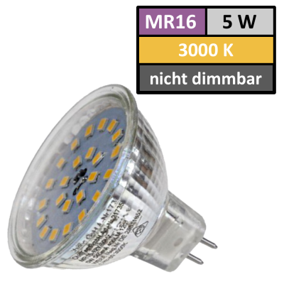 12Volt LED Einbaustrahler Dario | 5Watt | Gu5.3 Sockel | MR16 Fassung | Mit LED Transformator