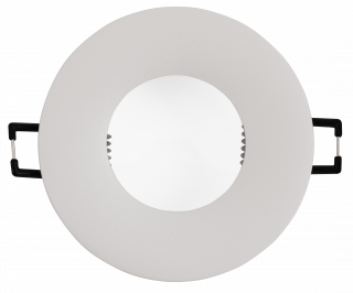 IP44 Einbaurahmen, Weiss, Rund, Schutzglas, Schraubanschluss