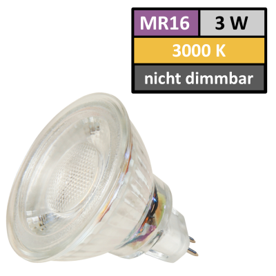 12Volt MCOB LED Einbaustrahler Timo | 3Watt | Gu5.3 Sockel | MR16 Fassung | Mit LED Trafo