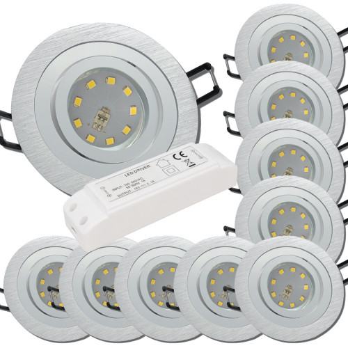 12Volt LED Einbaustrahler Sandy | 3Watt | Gu5.3 Sockel | MR16 Fassung | Trafo notwendig