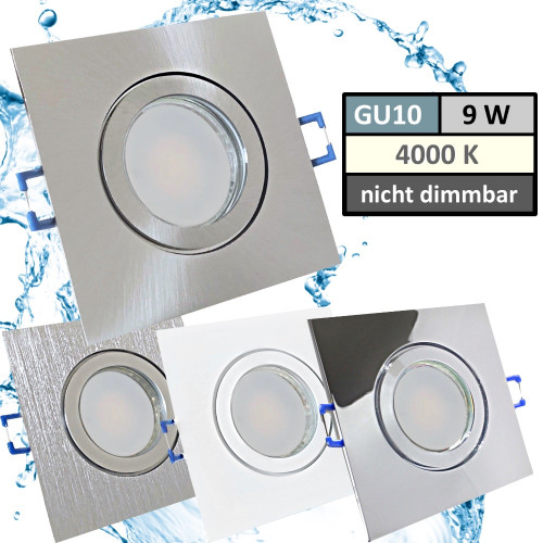 IP44 | SMD LED Einbauleuchten Marin | 9Watt | 230Volt | Quadratisch