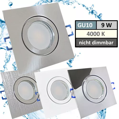 IP44 | SMD LED Einbauleuchten Marin | 9Watt | 230Volt | Quadratisch