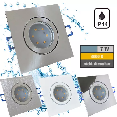 IP44 | SMD LED Einbauleuchten Marin | 7Watt | 230Volt | Quadratisch