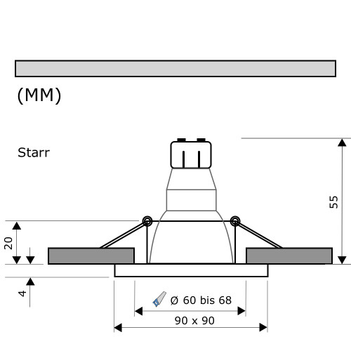 12Volt | SMD LED Bad Einbauleuchten IP44 | 3Watt | LED Trafo dabei
