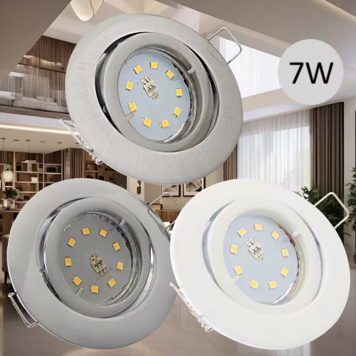 Flacher SMD LED Einbaustrahler Timo / 220Volt / 7Watt LED Lampenmodul / ET=32mm