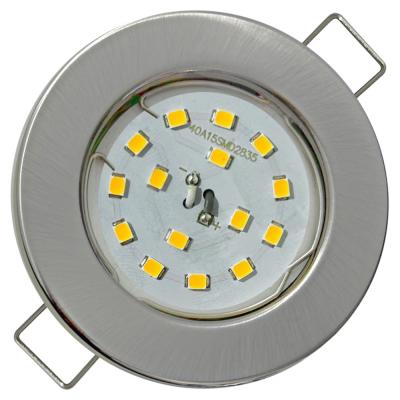 LED Einbaustrahler Tom | Flach | 230V | 7W | ET-28mm | Edelstahl gebürstet | DIMMBAR