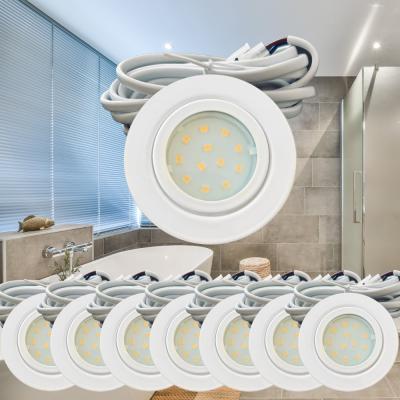 8er Set | Flache LED Möbel Einbauspots New Lina | 12V | 2W | LED Trafos | 72mm