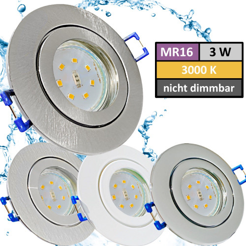 12Volt SMD LED Bad Einbaustrahler Marina | IP44 | 3 Watt | LED Trafo dabei