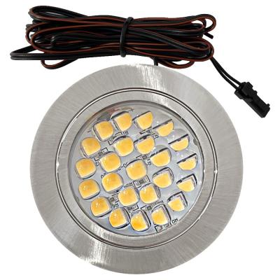 7 Stück Flache LED Möbel Einbaustrahler Mira - 12V - 2,4W - Loch 58 - 60mm