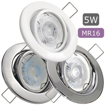 12Volt MCOB LED Einbaustrahler Tomas | 5Watt | Gu5.3 Sockel | MR16 Fassung | Mit LED Trafo