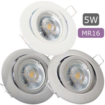 12Volt MCOB LED Einbaustrahler Timo | 5Watt | Gu5.3 Sockel | MR16 Fassung | Mit LED Trafo