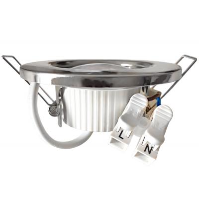 LED Einbaustrahler Tom | Flach | 230V | 5W | ET-28mm | Silber | Milchglas