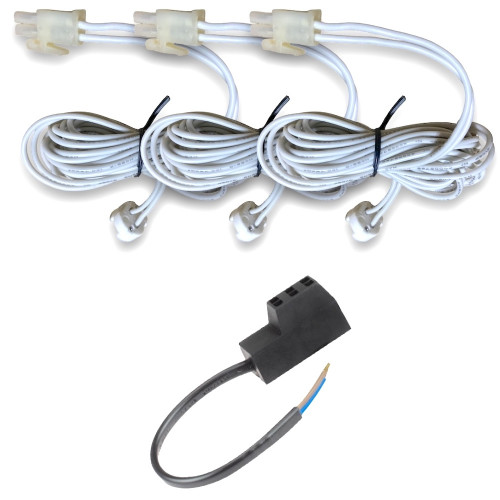 12V LED Einbaustrahler Set Marin IP44 3er Set 5W GU5.3 MR16 120cm AMP Kabel inkl. Trafo