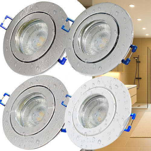 12V LED Einbaustrahler Set Marina IP44 6er Set 3W GU5.3 MR16 120cm AMP Kabel inkl. Trafo