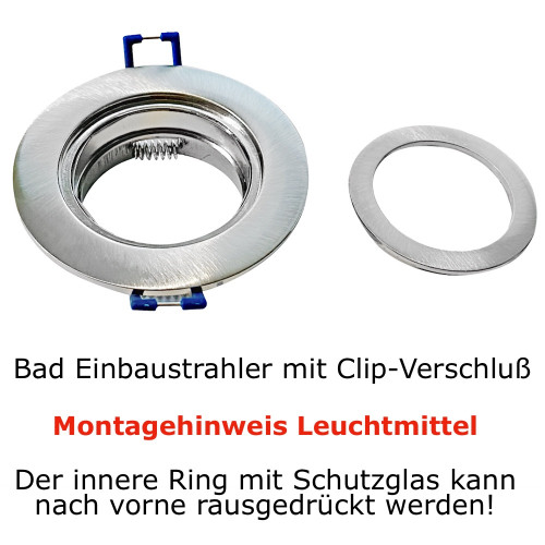 12Volt Bad Einbaustrahler Marina / IP44 / 3W / MCOB LED / Rund / inklusive LED Trafo