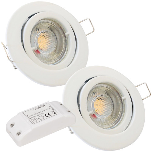12Volt MCOB LED Einbaustrahler Timo | 3Watt | Gu5.3 Sockel | MR16 Fassung | Mit LED Trafo