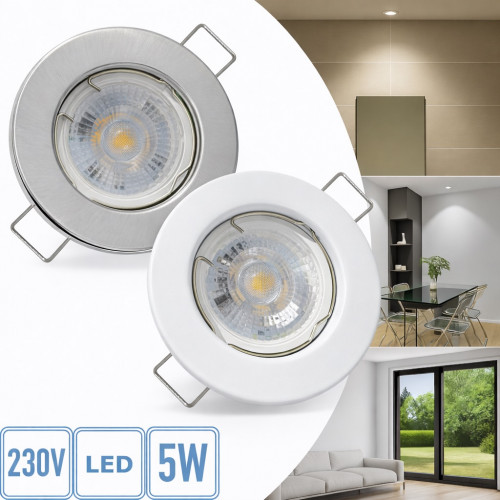 12Volt MCOB LED Einbaustrahler Tom | 5Watt | Gu5.3 Sockel | MR16 Fassung | Mit LED Trafo