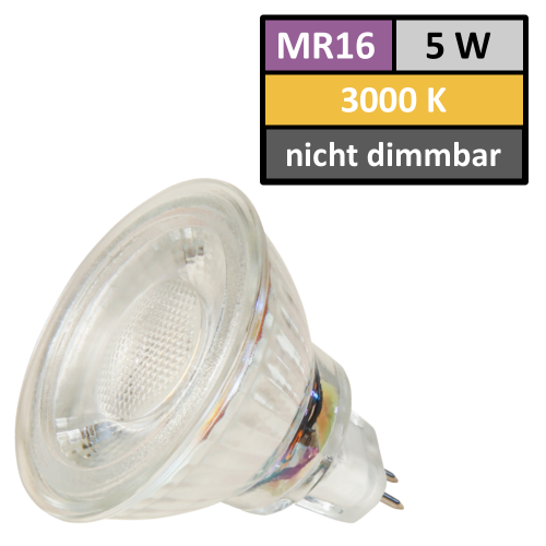 12Volt MCOB LED Einbaustrahler Tom | 5Watt | Gu5.3 Sockel | MR16 Fassung | Mit LED Trafo