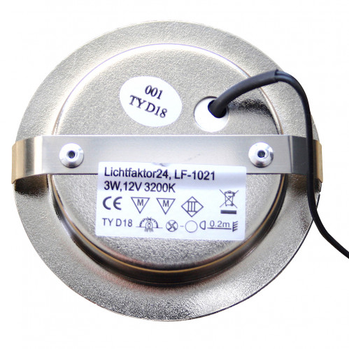 2 Stück LED Möbel Einbauleuchten 12V | 3W | Einbautiefe 12mm | Loch = 55 - 60 mm
