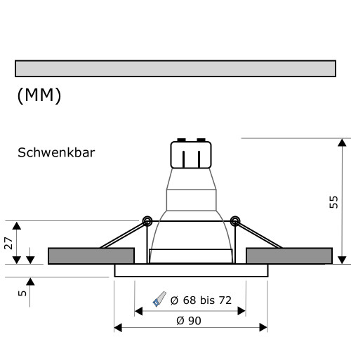 2er LED Einbaustrahler „Tomas“ – 12V, 5W, schwenkbar, GU5.3 MR16, inkl. AMP-System & Trafo