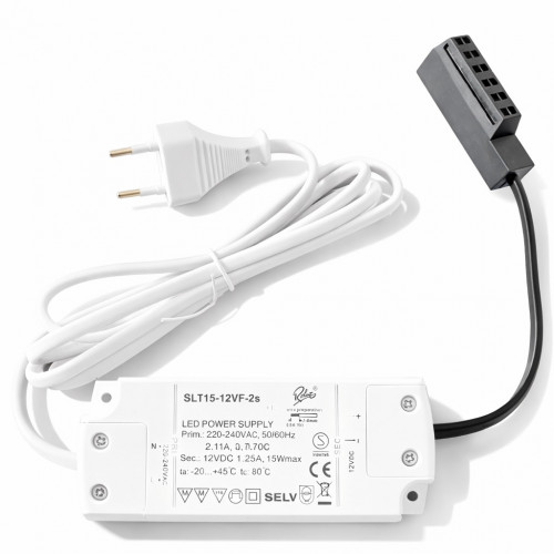 2er Set Flache LED-Möbel-Einbauspots New Lina, IP44, 12V, 2W, inklusive Plug & Play Trafo.