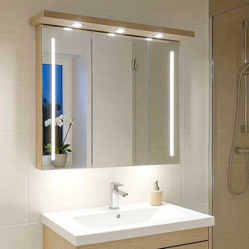 2er Set Flache LED-Möbel-Spots New Lina IP44, 12V, 2,2W, inklusive Plug & Play Trafo. Weiß